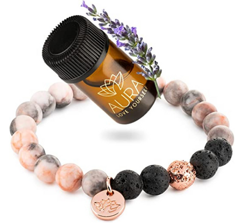 Yoga Beads Bracelet with Lavender Essential Oil