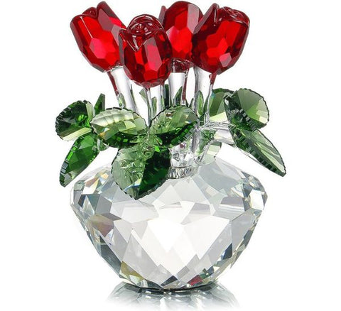 Crystal Red Roses with a Gift Box