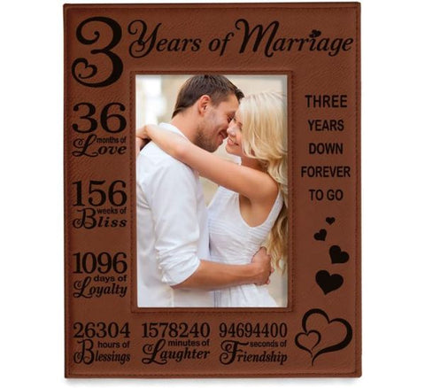 3rd Anniversary Leather Photo Frame