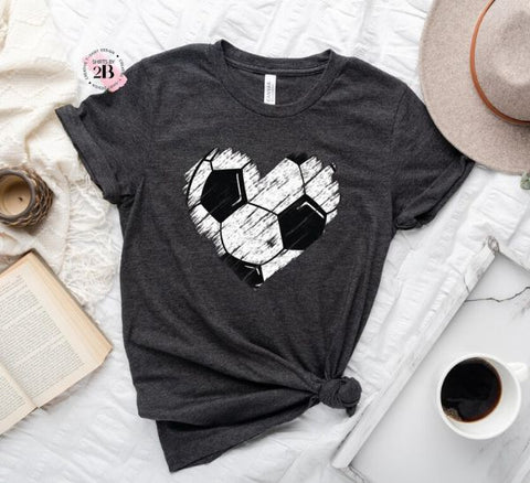 Distressed Soccer Heart Shirt