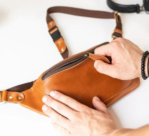 Personalized Leather Belt Bag