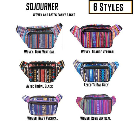 Woven Fabric Pattern Stripe Fanny Pack