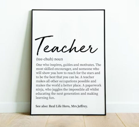 Teacher Definition Wall Art Print