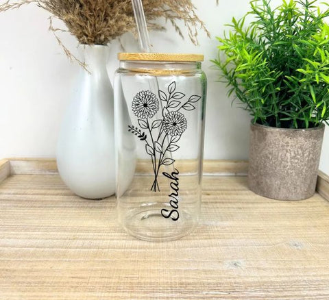 Personalized Birth Flower Coffee Tumbler