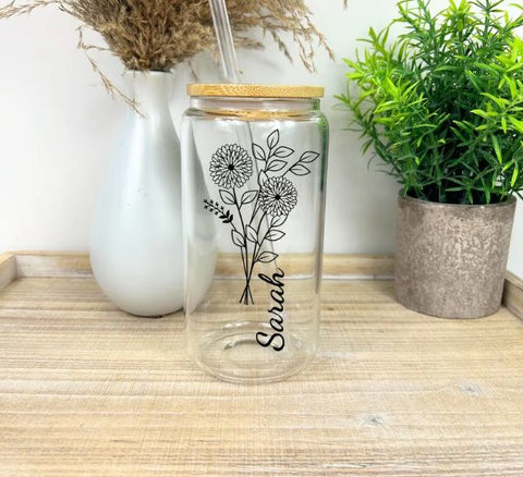 Personalized Birth Flower Coffee Tumbler