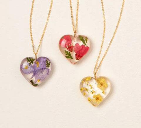 Birth Month Flower Heart Necklace