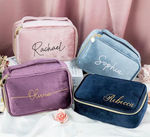 Personalized Signature Leather Cosmetic Bag
