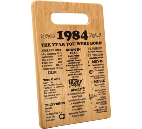 1984 History Facts Cutting Board