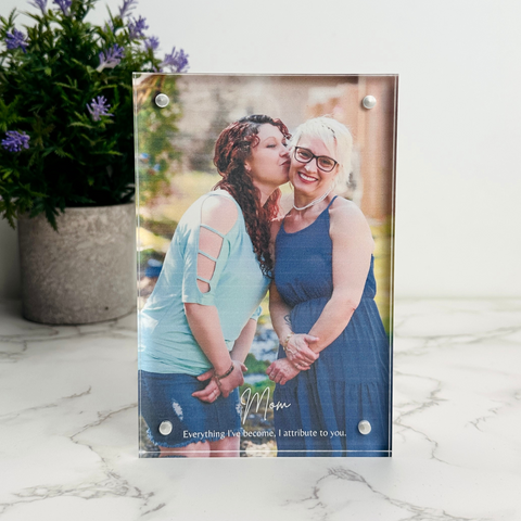 Mom Gifts Christmas Gifts for Mom From Daughter Son, Mother Picture Frame  Double-Sided Display 4x6 Photo with Warm Heart Pendant for Mom