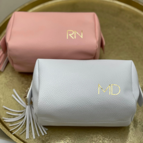 Monogrammed Makeup Bag Canvas Cosmetic Bag Personalized Gifts for Her  Bridesmaid Mom Girlfriend 