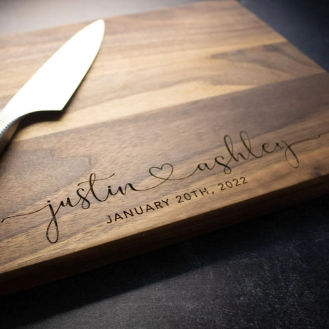 wooden anniversary cutting board