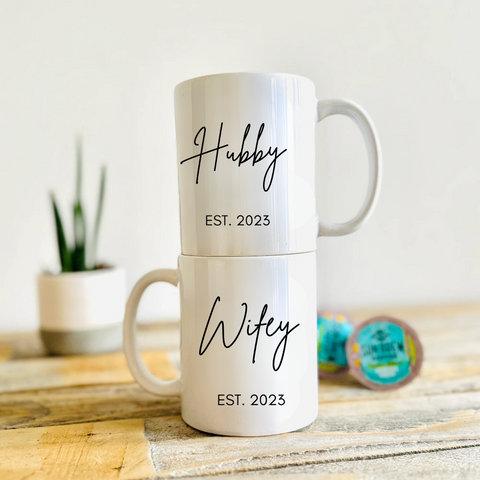 EST 2024 Husband Wife Mug Gift, Hubby Wifey Mug Wedding Gift, Unique  Wedding Gift for Couple, 2024 Engagement Mug Gift for Couples (Wifey  Hubby)-29