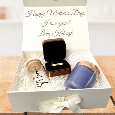 mothers day gift set candle cup and necklace