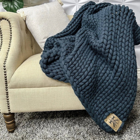 personalized chunky knit blanket