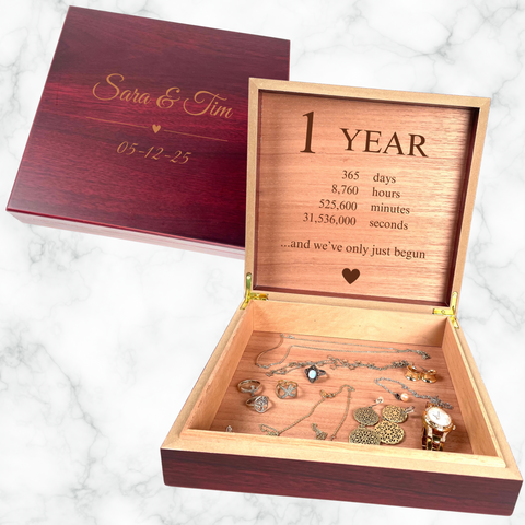 1 year anniversary jewelry box