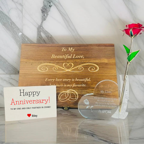 anniversary gift set rose