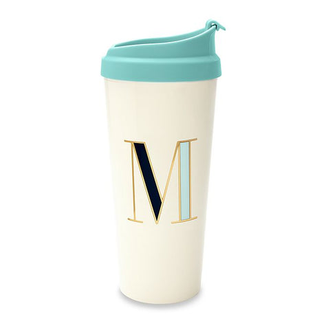 Kate Spade New York Insulated Initial Tumbler with Reusable  Straw, 20 Ounce Acrylic Travel Cup with Lid, A (Navy Blue): Tumblers &  Water Glasses