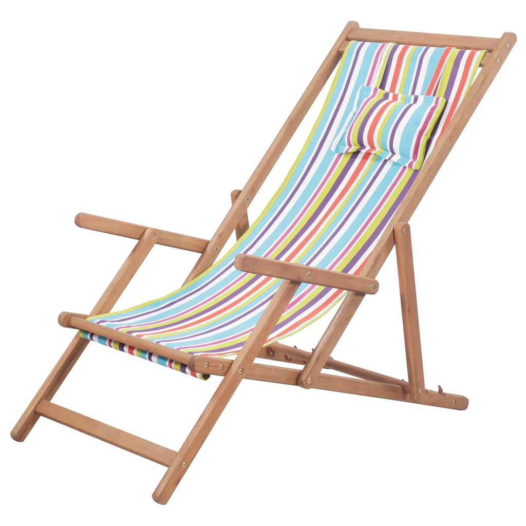 Strandstoel inklapbaar houten frame meerkleurig – Oletti