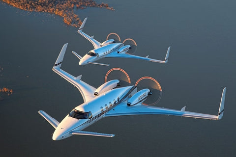two Beechcraft Starships in formation