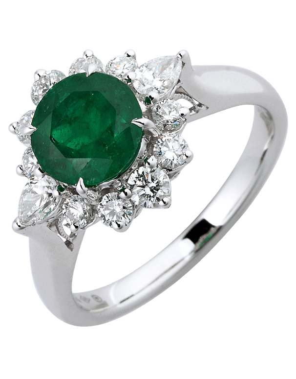 18ct emerald and diamond ring