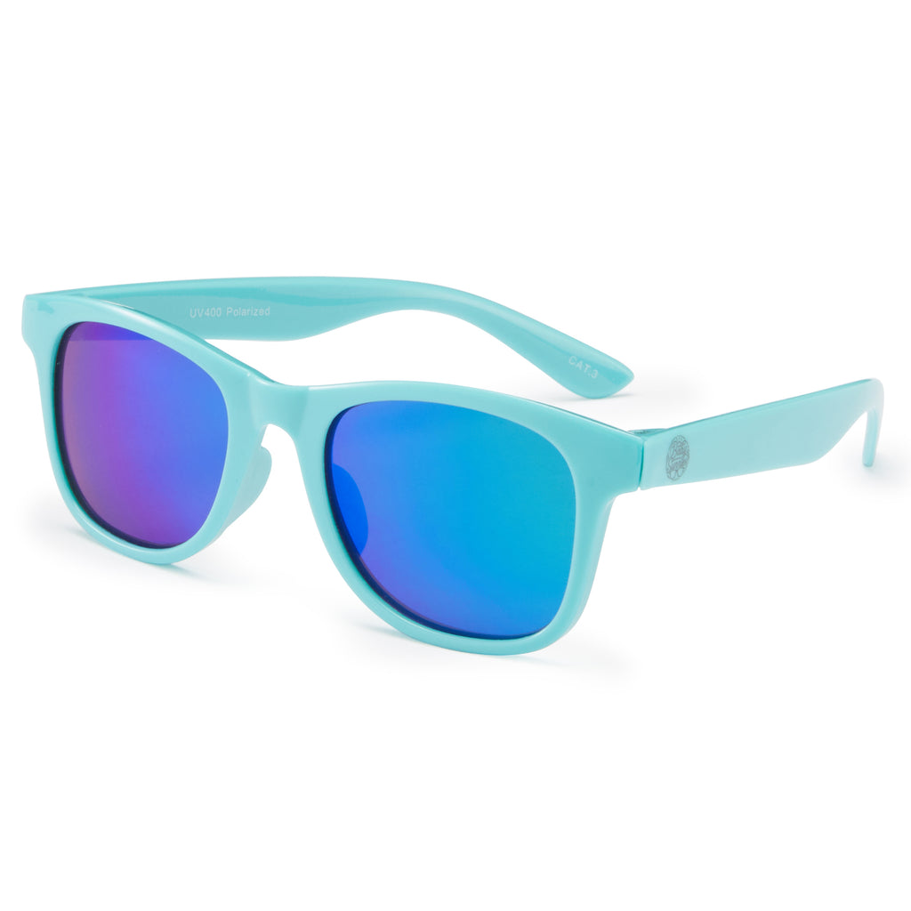 Kids Sport Polarised Tennis Sunglasses - PYESPORT Blue with Blue Mirror  Lens