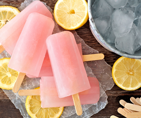 Prickly Pear Flavored Pink Lemonade Popsicles