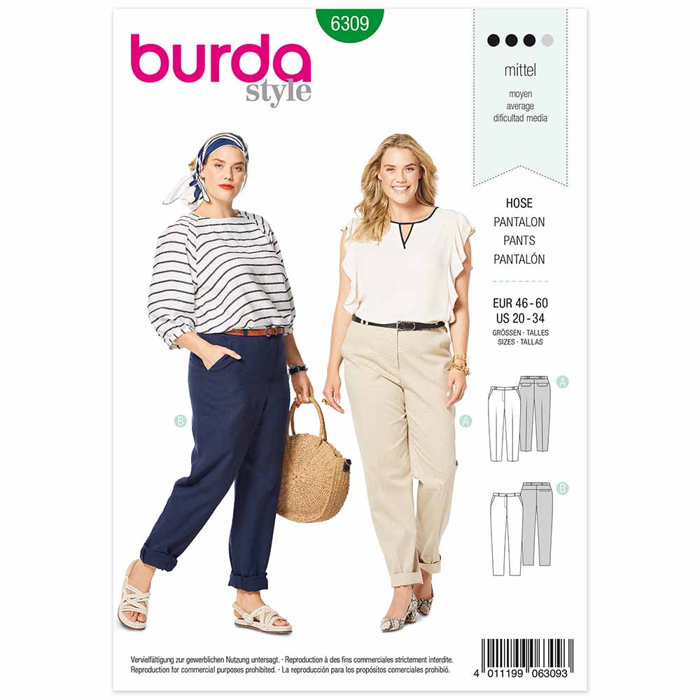 Burda 6309 - basic pants – La CaSa de la Couture