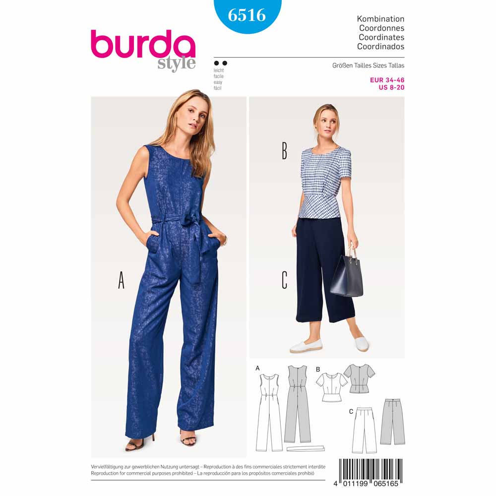 Patron de couture pantalon Burda 7400 - Maman La Fée