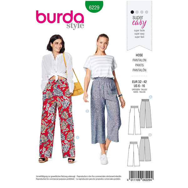 Burda 6544 - Women's Pants – La CaSa de la Couture