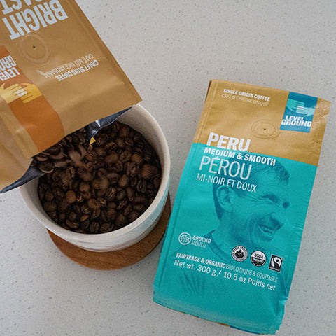 Level Ground Peru coffee storage