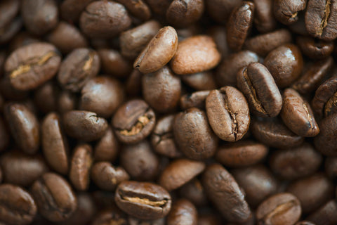 Closeup roasted coffee beans