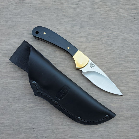  Buck Knives 112 Ranger Lock-back Knife, Brass Bolsters, Ebony  Handles, 3 420HC Blade with Leather Sheath : Hunting Folding Knives :  Sports & Outdoors