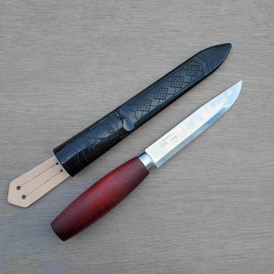 Mora Knives Chisel Knife Fixed (2.88 Inch Stainless Steel Satin Plain  Chisel Blade) Lime/Black Polypropylene Handle FT01520