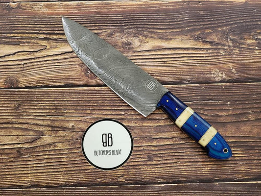 8.5 Hybrid Chef Knife with full tang, carbon Damascus Random