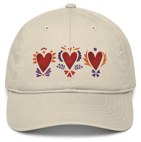 Tripple Burning Heart - Organic Baseball Cap