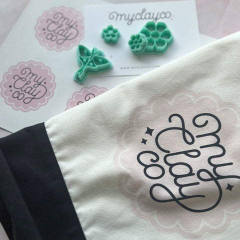 MyClayCo bag and polymer clay cutters