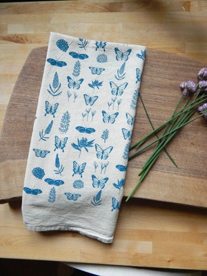Natural Cotton Tea Towel || Butterfly - Lyon and Pearle