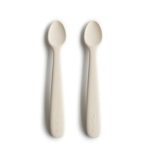 Silicone Feeding Spoon Set || Ivory - Lyon and Pearle