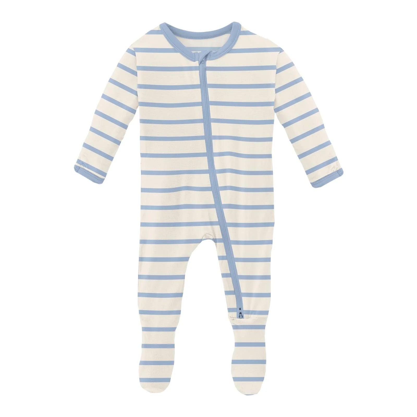 2 Way Zipper Footie || Pond Sweet Stripe