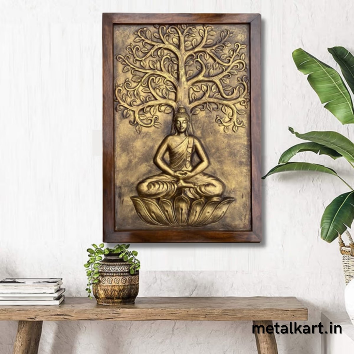 Enlightenment Buddha 3D Wall Art (36 x 24 Inches) - Punam Metalcrafts