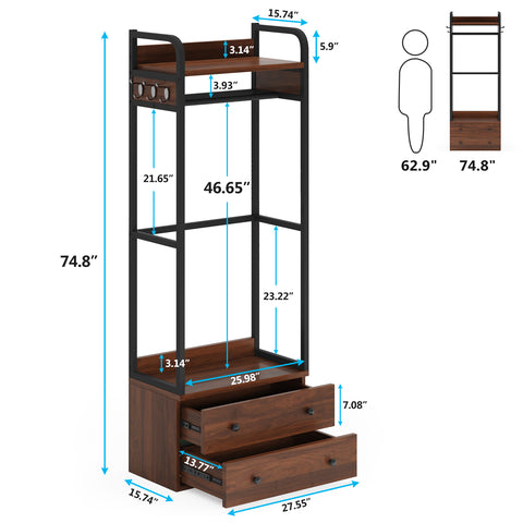 Tribesigns Freestanding Closet Organizer with Drawers & Shelves
