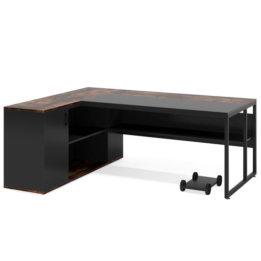 Tribesigns 78.74 L-Shaped Computer Desk with File Cabinet