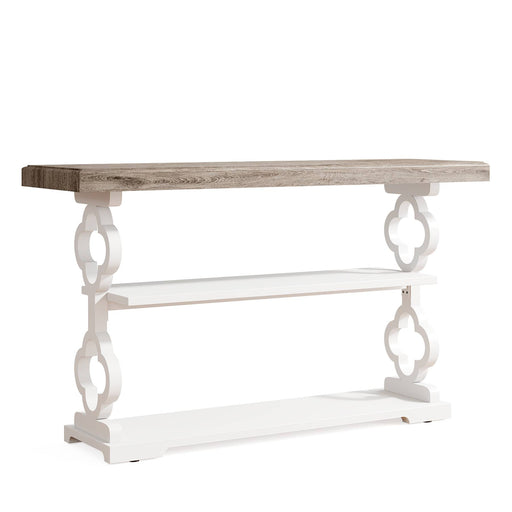 Tribesigns 63” Console Table, 3-Tier Sofa Table with Storage Shelves