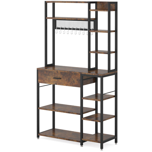 6-Tier Kitchen Bakers Rack with Hutch, Industrial Microwave Oven Stand —  Farmhouse Kitchen and Bath