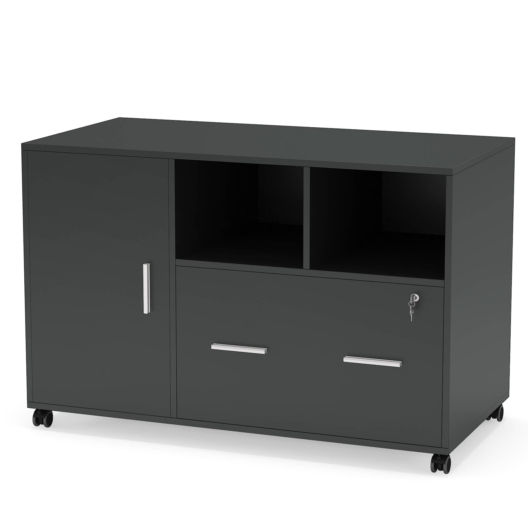 Tribesigns File Cabinet, Modern Mobile Filing Cabinet with Lock and Dr