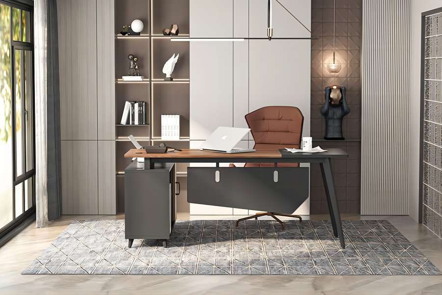 Tribesigns L-Shaped Computer Desk with File Cabinet, 78.74 Inch Large  Executive Office Desk with Shelves, Industrial Business Furniture Desk