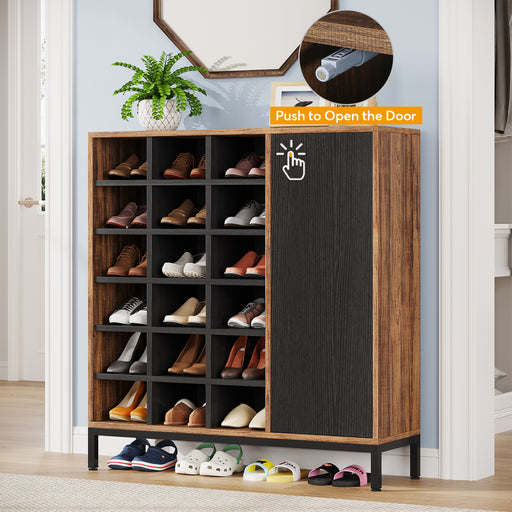 Black Shoe Cabinet with 4 Compartments - Barcelona - Furniture123