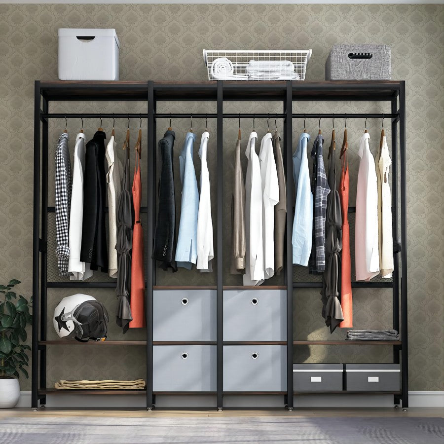 Freestanding Closet Organizer with 4 Drawers,Heavy Duty Clothes