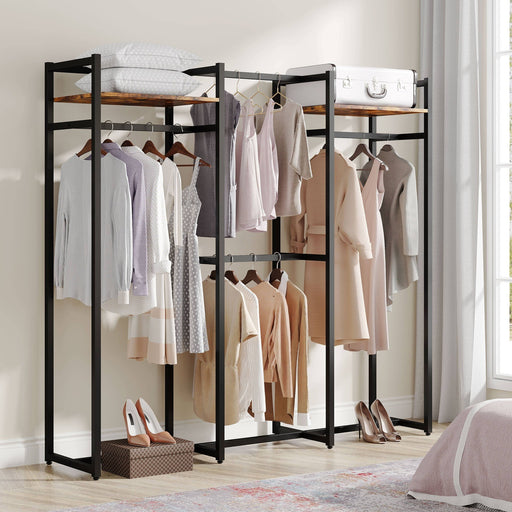 Tathan 55'' Freestanding Wardrobe Rack with 2 Drawers 17 Stories