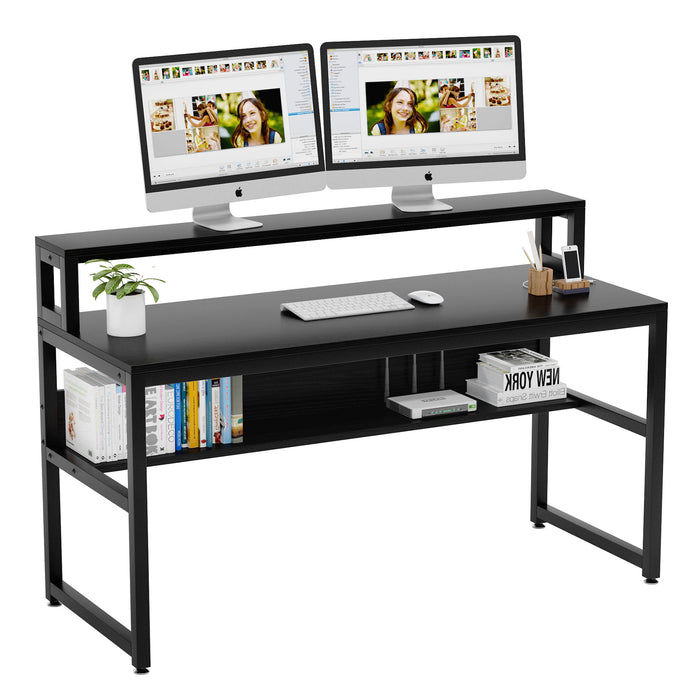 computer desk monitor shelf